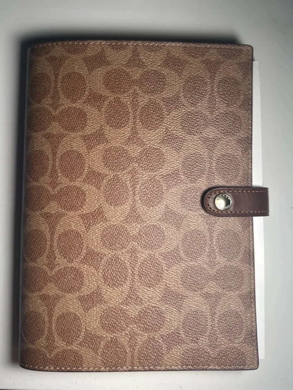 Coach Tan and Brown Signature Canvas Organizer Cover
